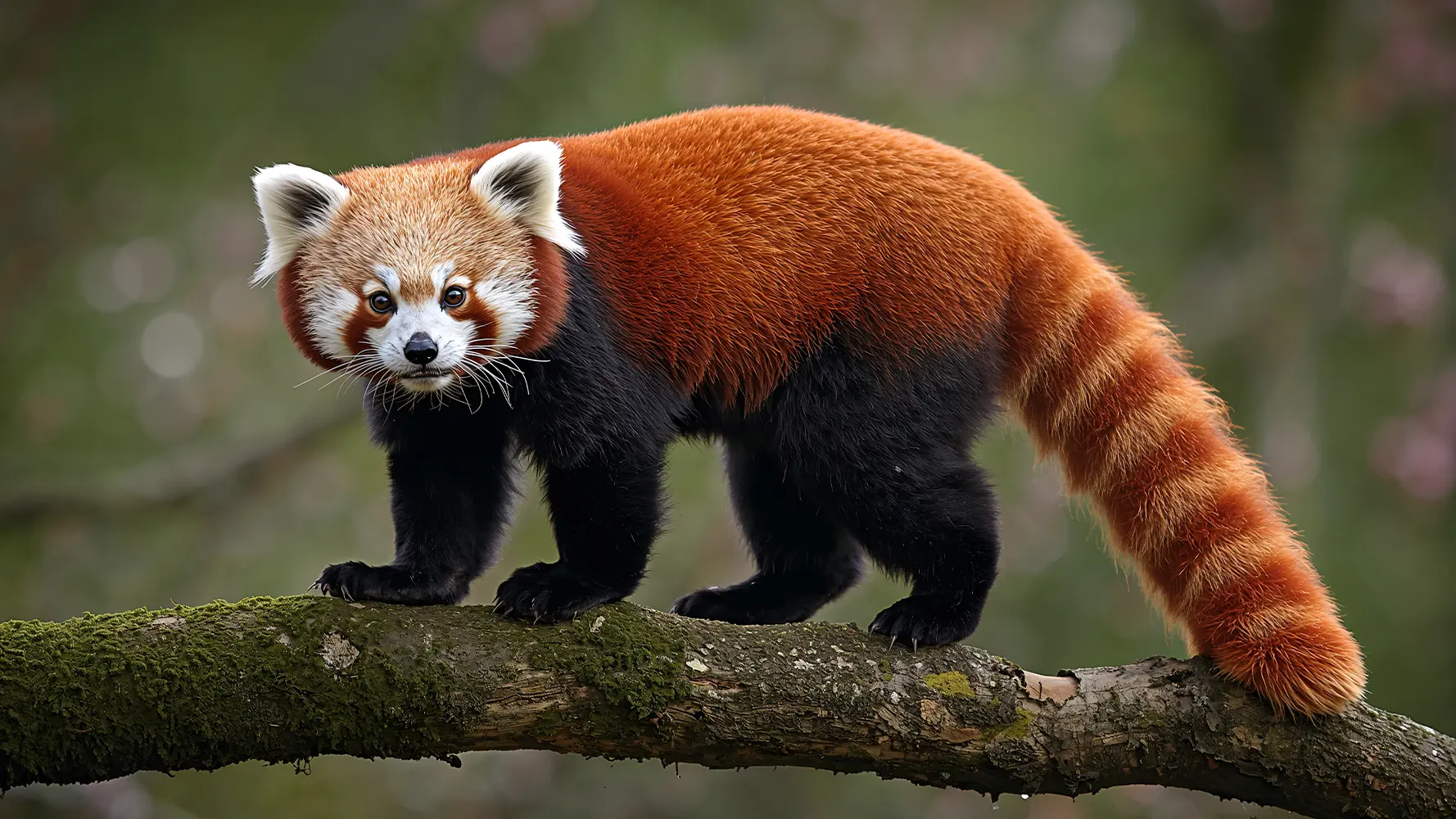 Red panda perched on a tree branch, an iconic Himalayan animal found in Sikkim.